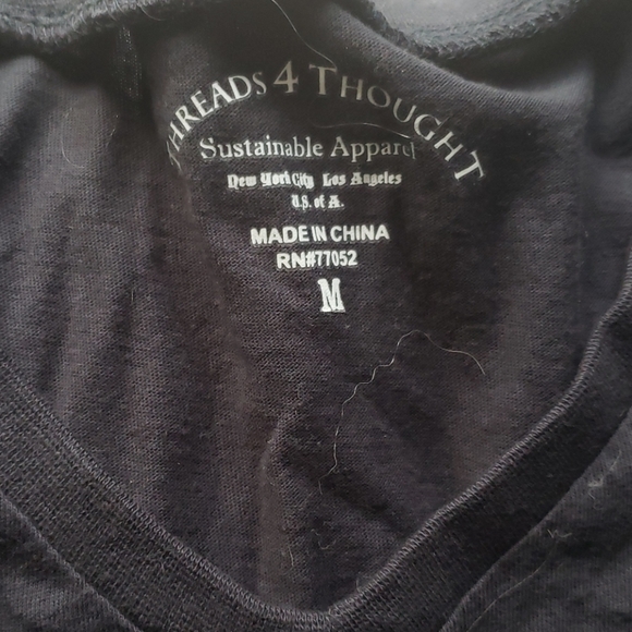 Thread 4 Thought Dark Navy VNeck Long Sleeve Shirt - Picture 2 of 3